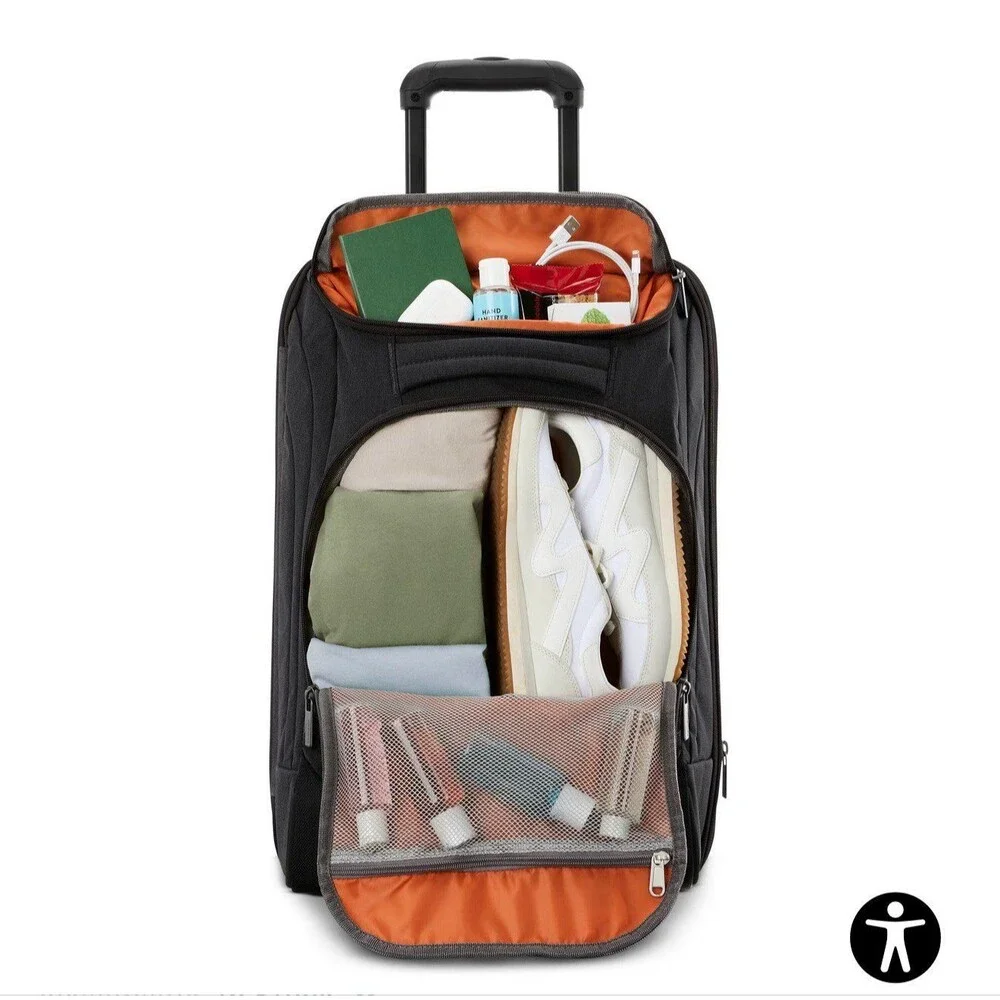 Ebags Mother Lode Convertible Carry-On Suitcase Expandable Wheels Graphite Gray
